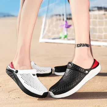 2020 нов Глинен съд Сабо летни обувки унисекс летни плажни сандали мъжки Глинен съд с плоски дупки обувки Ман плуване чехли и сандали