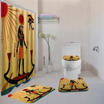 Dafield завеси за душ баня, комплект за баня полиестер нескользящая тоалетна делото завеса за душ 180*180 см
