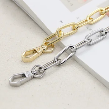 High Light Pearl Alloy Chain Manual Сам Hardware Parts Single Straps Messenger Backpack Bring Bead Gold Metal Chain Bag Strap