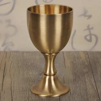 Малка винарска чаша луксозен уникален метален алкохол купа Купа за парти чиста мед, ръчно изработени капацитет 100 мл 3,4 грама като подаръци на приятелите