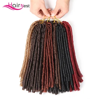 Hair Nest меки расти Плетене на една кука плитки 14 инча синтетичен заплитане на косата 30 корени Плетене на една кука косата за черни жени