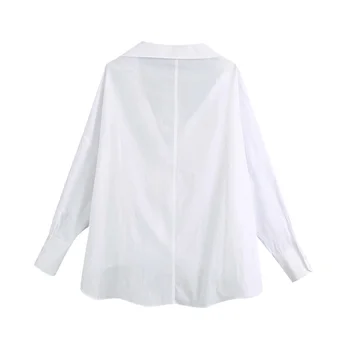 2020 Дамска Мода Шик Възел Свободни Нередовни Блузи Стари Копчета И Дълъг Ръкав, Ризи Дамски Ежедневни Блузи