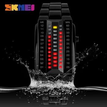 SKMEI Luxury Creative Sport Watch Men истински класически дигитален каишка от неръждаема стомана водоустойчив часовник Reloj Hombre Relogio