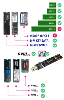 M. 2 to USB 3.0 Dual Protocol SSD Board M. 2 NVME PCIe NGFF SATA M2 SSD адаптер за 2230 2242 2260 2280 NVME/SATA M. 2 SSD RTL9210B