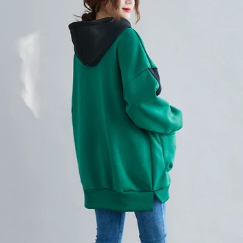 DIMANAF плюс размера на дамски горнища и блузи, потници и ежедневни crazy цвят, удебеляване на топло О-образно деколте памук мода нов пуловер