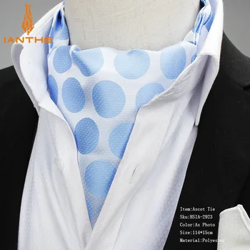 2018 Brand New Polyester Jacquard мъжки реколта точка жакард мъжки дълги вратовръзки новост сватба тънък Ascot вратовръзка за мъжете и вратовръзки