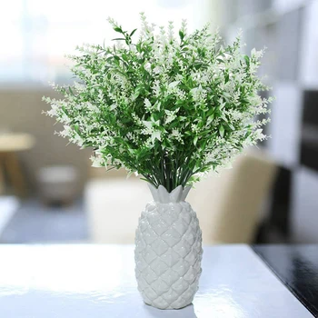Изкуствени цветя, лавандула открит фалшив цветя, изкуствени пластмасови растение градина на верандата на прозореца кутия за бижута 12шт