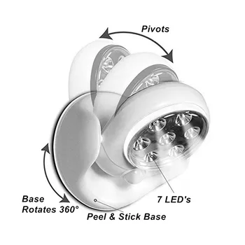 Безжичен инфрачервен сензор за движение активен сензор за светлина лампа въртене на 360 градуса движение стенни лампи тоалетна лека нощ външно осветление