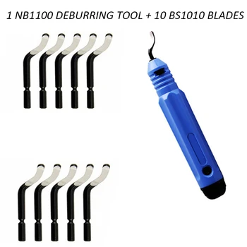 Професионален заусенец обрезной нож NB1100 ръчен преносим инструмент за облекчаване на чеп инструменти за изтриване на ръбове+10шт подмяна на BS1010