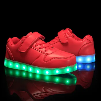 Размер 25-37 децата led обувки за момчета момичета USB зарядно устройство Schoenen деца Chaussure Enfant светещи светещи маратонки с по-лека подметка