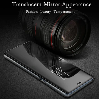 Кожени калъфи за Huawei y6 2019 Luxury Smart mirror Case For Huawei y6 2018 Light Flip Case Book Cover