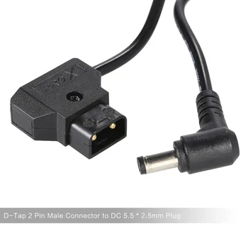 Andoer D-Tap 2-пинов штекерный жак за постоянен ток 5.5 * 2.5 мм включете щепсела на захранващия кабел кабел за BMCC BMPC DSLR Стенд захранване 113 см дължина