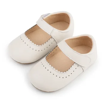 Малко момиченце принцеса обувки от естествена кожа на бебето британски вятър подметка черно Baby Bean обувки за момичета кожени обувки