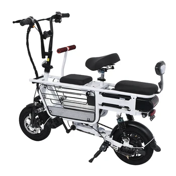 2021 нов електрически велосипед Родител-Дете на 2 колела електрически мотор литиева батерия 350 W 48 портативен електрически скутер с три седалки