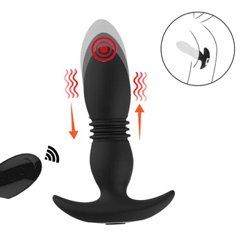 12speed анален телескопична вибратор мъжки масаж на простатата анален накрайник безжично дистанционно телескопична вибратор вибратор от секс играчки за гей