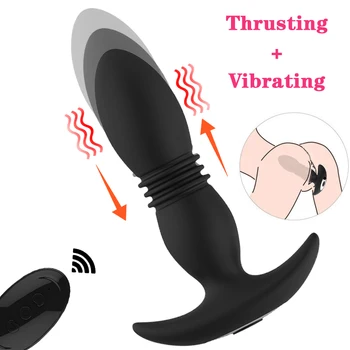 12speed анален телескопична вибратор мъжки масаж на простатата анален накрайник безжично дистанционно телескопична вибратор вибратор от секс играчки за гей