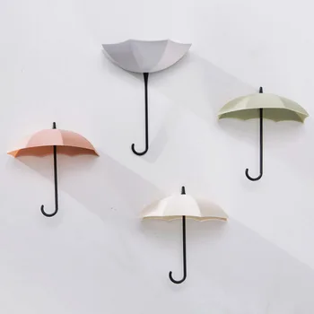 3 бр чадър форма удар-свободен лигав кука за врата на банята кука творчески кухня закачалка карикатура безпроблемно монтиране на куката