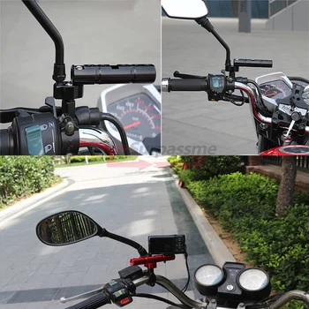 Универсален мотоциклет огледало за обратно виждане волана Скоба CNC многофункционален промяна осветление Стент аксесоари за мотоциклети
