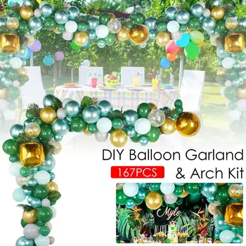 Балон Венец Комплект Джунглата Сафари Парти Балон Набор От Зелени Гори Парти Аксесоари За Декорация Рожден Ден