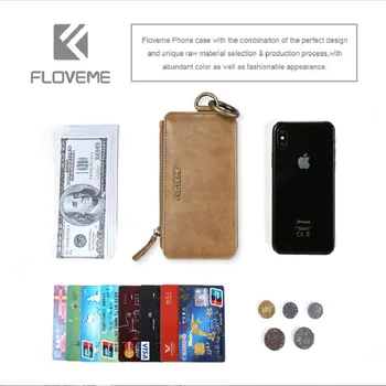 FLOVEME бизнес кожен портфейл телефон чанта калъфи за iPhone 6s 6 за iPhone X 8 7 6s Plus XS Max XR калъф Калъф за iPhone 5s 5 SE