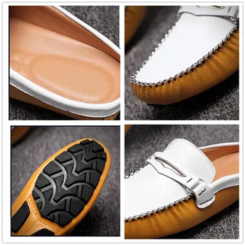 2021 нов мързеливи летни чехли дишаща естествена кожа, Мъжки обувки, мокасини, марка мъжки Ежедневни обувки за мъже сандали размер 13