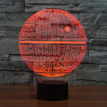 Цветна USB Star Wars Death Star 3D настолна лампа Luminaria Led Night Light Remote Switch декоративно осветление празнични подаръци