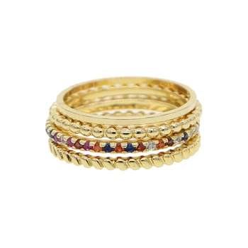 4 бр./компл. класически пръстен за жени, бижута gold цвят през цялата група от вечността на любовта подарък пръстен