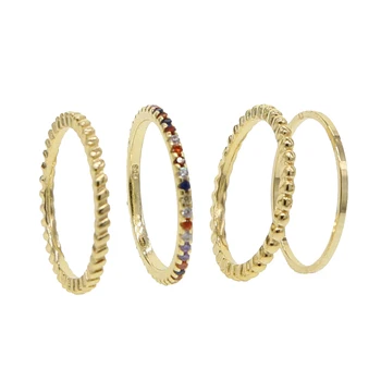 4 бр./компл. класически пръстен за жени, бижута gold цвят през цялата група от вечността на любовта подарък пръстен