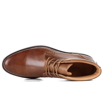 VRYHEID високо качество на мъжки високи обувки есен и зима плюс кадифени обувки голям размер обувки, мъжки ботуши от естествена кожа US 7.5-12
