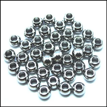 30 бр. сребро от неръждаема стомана аксесоари метал голям отвор европейските мъниста размер 4 мм, 6 мм, 3.0 мм Диаметър на отвора нови горещи детайли