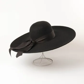 01909-HH8172 Зимна вълна лекота solid wind brim lady fedoras cap men women leisure show style шапка