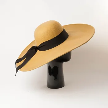 01909-HH8172 Зимна вълна лекота solid wind brim lady fedoras cap men women leisure show style шапка