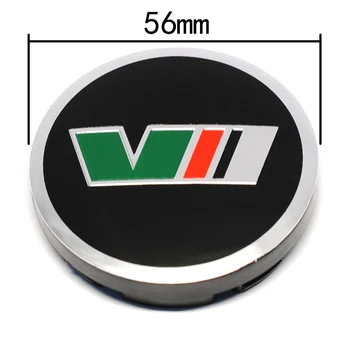 4 бр. / лот 56 мм VII логото на колелата на автомобила център на тасове на главината на кутията емблемата на Skoda Octavia Fabia Superb Rapid Yeti Kodiaq автомобили Rim Стайлинг