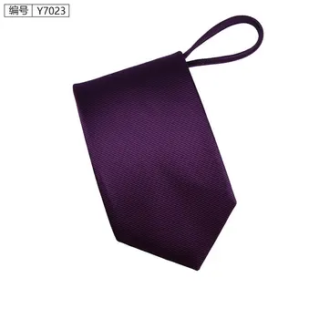 2019 мъжки бизнес вратовръзка 7*48 см цип вратовръзка 1200 иглата на обикновен Плат плътен цвят лесно дръпнете подаръци за мъже дизайнери на мода