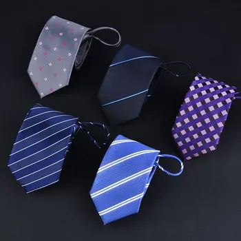 2019 мъжки бизнес вратовръзка 7*48 см цип вратовръзка 1200 иглата на обикновен Плат плътен цвят лесно дръпнете подаръци за мъже дизайнери на мода