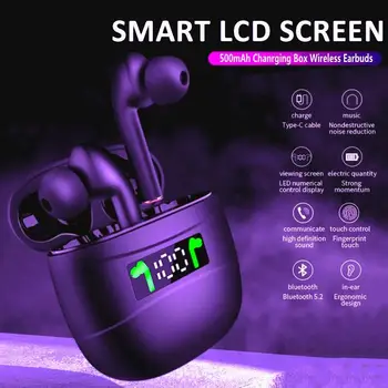 TWS безжични слушалки Bluetooth 5.0 слушалки IPX7 водоустойчив слушалки LED HD дисплей вграден стерео микрофон за iPhone Xiaomi