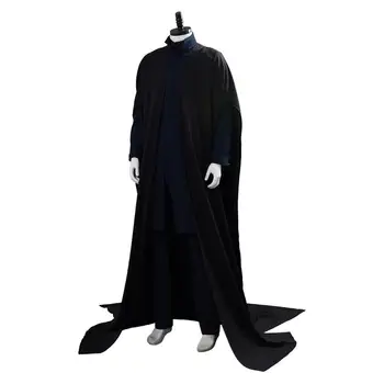 Високо качество Deathly Смъртта на професор Северус Снейп cosplay костюм дъждобран пълен комплект Хелоуин карнавални костюми за възрастни мъже