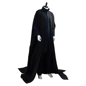 Високо качество Deathly Смъртта на професор Северус Снейп cosplay костюм дъждобран пълен комплект Хелоуин карнавални костюми за възрастни мъже