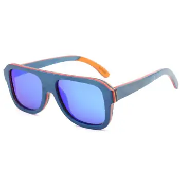 BerWer ретро-ръчно изработени Цветна дървена рамка слънчеви очила polarized на жените и мъжете многоцветни слънчеви очила с UV400 очила за шофиране