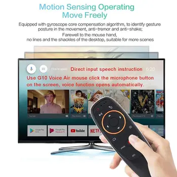 G10 Voice Air Mouse Remote, 2.4 Ghz Wireless Mini Android TV Control & инфрачервен модул за обучение микрофон за компютър PC Android TV