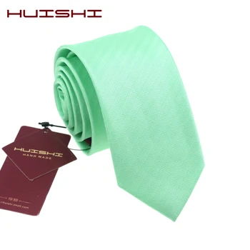 HUISHI нов формален 8 см мятно-зелена вратовръзка за мъжете вратовръзка тънко 6 см от микрофибър водоустойчив мъжки ежедневни вратовръзка партия сватбен бизнес