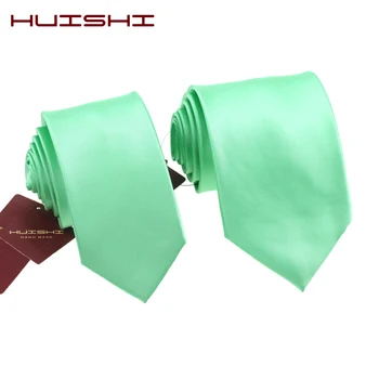 HUISHI нов формален 8 см мятно-зелена вратовръзка за мъжете вратовръзка тънко 6 см от микрофибър водоустойчив мъжки ежедневни вратовръзка партия сватбен бизнес