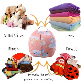 Деца плюшени играчки, плюшени играчки за съхранение на пуф мека чанта животни ивица печат преносим Детски дрехи Голям памук, чанти за съхранение на 2018