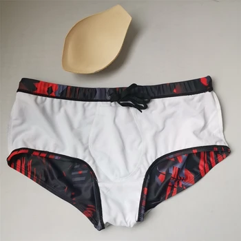 UXH Brand Мъжки Swimwear With Push-Up Multicolor Trunks Boxer Hi-Q Sexy Men Дишаща Бански Костюм Speed Matching Swim Beach Shorts