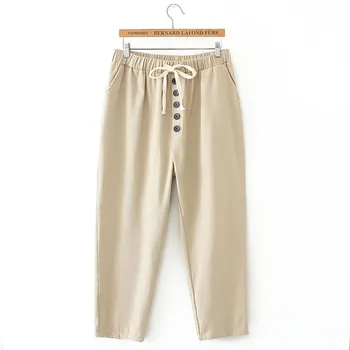 Дамски ежедневни панталони плюс размер XXXL 4XL еластичен колан свободни глезена молив панталони панталони 3 цвята KKFY4373