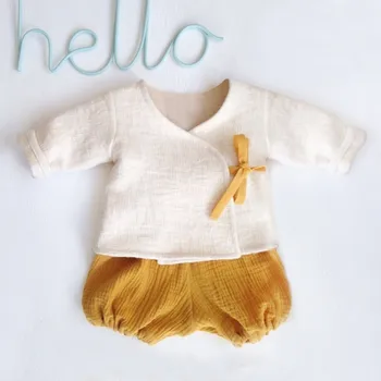 Детски дрехи ежедневни Детски дрехи Бебешки неща новородено бебе Baby Boy Girl твърди кимоно тениска върховете шорти екипировки 2 бр. комплект