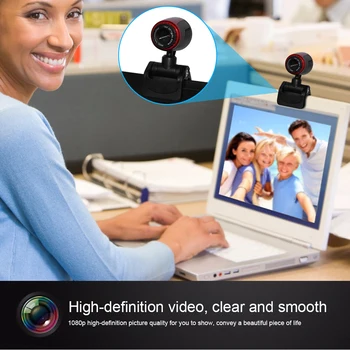DeepFox Webcam USB High Definition Camera Web Cam 360 Degree MIC Clip-on за настолен компютър Skype на склад