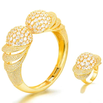 GODKI Luxury Африканска Гривна Ring Sets Fashion Dubai Bridal Jewelry Sets For Women Wedding brincos para as mulheres 2019