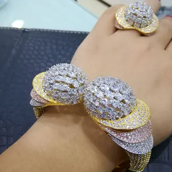 GODKI Luxury Африканска Гривна Ring Sets Fashion Dubai Bridal Jewelry Sets For Women Wedding brincos para as mulheres 2019