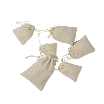 50шт бели памучни торби джутовые чанти естествена чул за подарък бонбони чанта, обувки, чанти сватба на Плажа чанта подарък чанта за съхранение